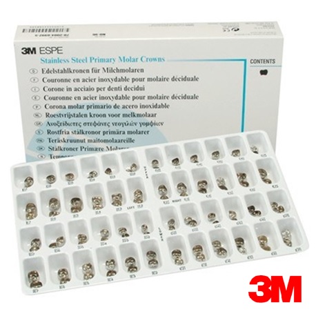 3M Stainless Steel Primary Molar Crown Kit, 48/Pack